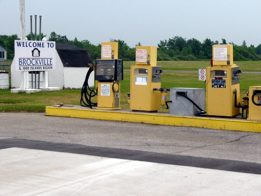 Fuel pumps at Brockville – 1000 Islands Tackaberry Regional Airport (CNL3)